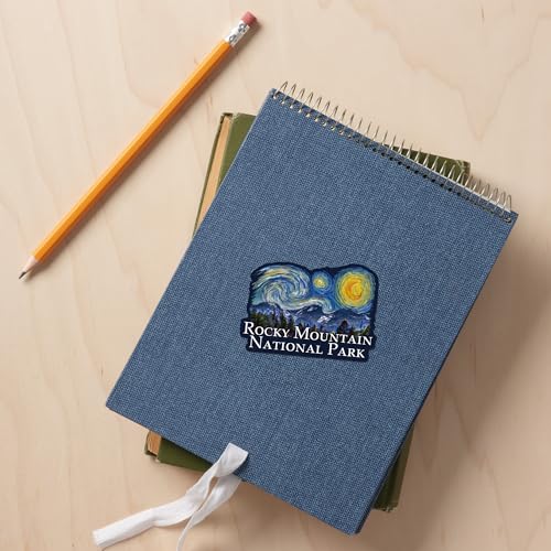 Lantern Press Sticker Rocky Mountain National Park, Starry Night National Park Series, Die Cut Vinyl, (Waterproof Decal for Cars, Water Bottles, Laptops, Coolers), Small - size: Small Sticker