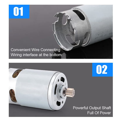 RS550 12V 19500 RPM DC Motor with Two-Speed 12 Teeth and High Torque Gear Box for Electric Drill/Screwdriver