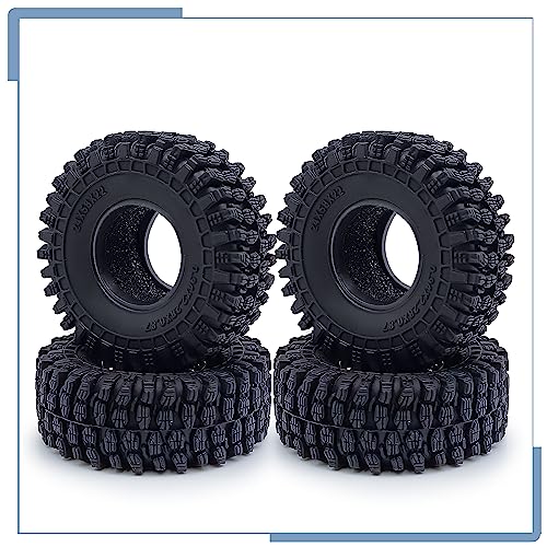 4PCS RC 1.0 Tires Foam Insert Soft Rubber 1.0" Wheel Tires 58MM | For 1/18 TRX4M Upgrades 1/24 SCX24