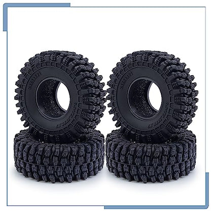 4PCS RC 1.0 Tires Foam Insert Soft Rubber 1.0" Wheel Tires 58MM | For 1/18 TRX4M Upgrades 1/24 SCX24