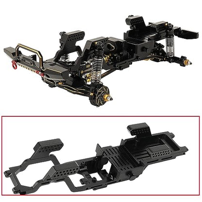 TRX4M CNC Aluminum Alloy One Body Chassis Kit Frame Girder for 1/18 RC Crawler Car TRX4-M Upgrade Parts - color: Black