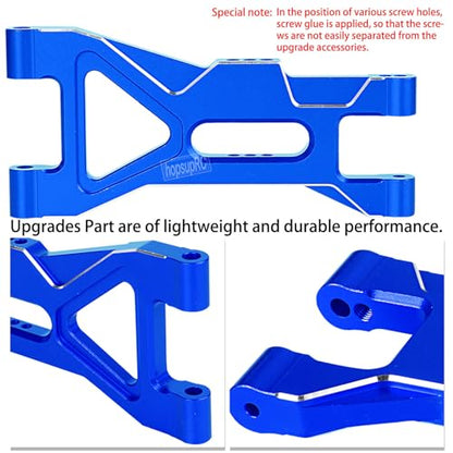 RC Aluminum Front Rear A Arms Upgrades Part for 1/10 Gorgon 4X2 2WD Gorgon Monster Truck(ARA3230T1),Alloy Front Rear Suspension A Arms Hops Up,Navy Blue(6PCS) - color: Navy Blue(6pcs)