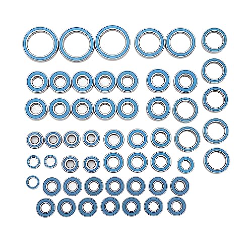 55PCS RC Car Bearings, Steel Sealed RC Ball Bearings Kit 1/10 Remote Control Replace Parts for Remote Control Crawler Cars