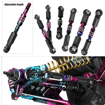 Upgrades Part for 1/10 Slash/Rustler/Stampede/Hoss 4x4 VXL,RC Shock Absorbers&Suspension Arms&Drive Shaft Axles&Steering Knuckle Kit&Shock Tower&Adjustable Links&Steering Block,Colour - color: Colour(parts)