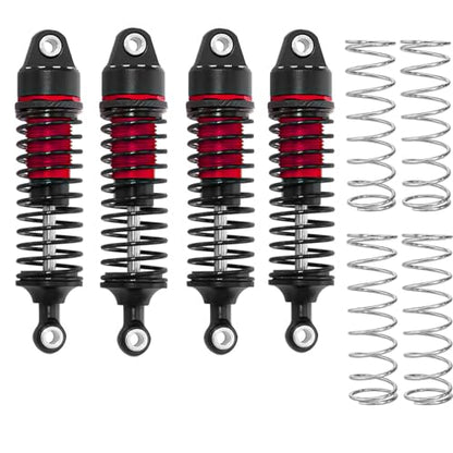 Aluminum RC Shock Absorber Set Damper for Arrma 1/18 Granite Grom 1/16 Mojave Grom 1/14 Typhon Grom RC Truck Upgrade Parts 4pcs/Set,Replace # ARA330806(Red)