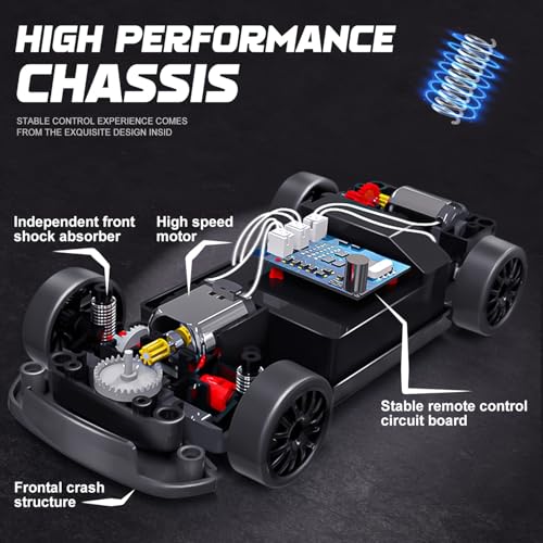 RC Drift Car,1:24 Scale Remote Control Cars Vehicle for Kids, 2.4GHz 20KM/H 4WD High Speed RC Cars with LED Light Two Batteries & Drifting Tires Racing Sport Toy Car for Adults Boys Girls S812-Red - style: S812-red