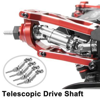 Aluminum 1/16 Suspension Arms Front Rear and Upper Lower Suspension Arms | for Traxxas 1/16 Mini Slash 4X4 BL-2s 108164-1 RC Truck Upgrade, Red - color: Red