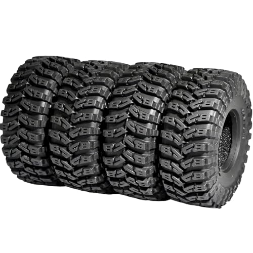 1.3 Crawler Tires 70 * 26mm All Terrain Super King Trekker Rubber Soft Sticky Tyres for 1/18 1/24 Axial SCX24 AX24 FCX24 Ultimate RC Car XC-1 RTR CR-18P EVO Rc Model Upgrade Kits（4 Pcs）