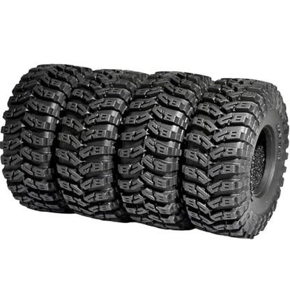 1.3” All Terrain RC Tires 70 * 28mm for TRX4M SCX24 Micro Crawlers (4-Pack) | High-grip Soft Sticky Rubber Tyres (Foam Insert) for Mud/Rock Climbing Fit 1/18 TRX4M High Trail & 1/24 AX24 FCX24 RC Trucks