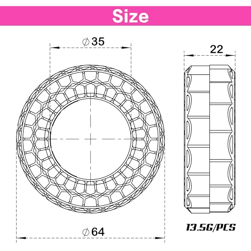 MEUS RACING Super Soft Silicone Rubber Inserts for 68-72mm 1.3" Tires (Rose Red) - color: Super soft