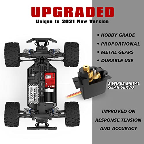HAIBOXING 1/18 Scale RC Monster Truck 18859, Hobby Grade 4X4 Off-Road Truck Max Speed 36km/h, RC Cars for Adults and Kids Play Simultaneously Without Signal Interference, Two Batties for Each RC Car