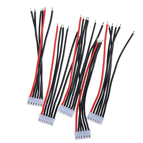 10pcs 5S 6 Pins Balance Cable Extension RC Lipo JST-XH Connector Male Plug Adapter with 15cm 22awg Silicone Cable (5S 6Pins)