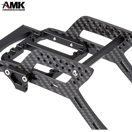AMK Aluminum Alloy 1/10 Crawler Bumper Mount with Chassis Reinforcement Bar for LCG Frame Axial SCX10 Upgrades Element Enduro(Bumper Set) - color: Bumper Set