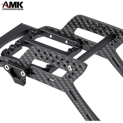 AMK Aluminum Alloy 1/10 Crawler Bumper Mount with Chassis Reinforcement Bar for LCG Frame Axial SCX10 Upgrades Element Enduro(Bumper Set) - color: Bumper Set