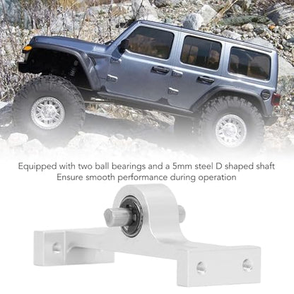 70mm Aluminum Alloy Transfer Case for 1/10 RC Crawler, Wireless - Ready D - Shaft Gearbox with 5mm Steel D - Shaped Shaft, Compatible with SCX10 III and Gen8 (Silver) - color: Silver