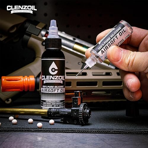 Clenzoil Airsoft & Air Gun Oil - 2 oz Combo, Silicone, 0.5 oz Needle