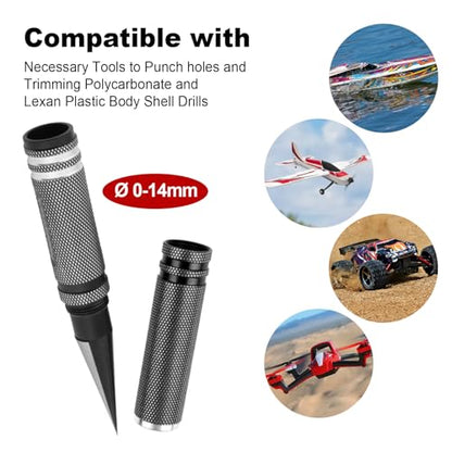 HobbyPark Steel Metal 0-14mm Hole Puncher Reamer Black for RC Tools Car Body Shell Drills