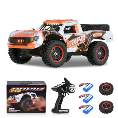 GoolRC 1:14 Scale Brushless RC Trucks, 2.4G 4WD High Speed 70 KMH Fast RC Cars, All Terrain Electric Off-Road Remote Control Truck with 3 Batteries, Hobby RC Car Gifts for Adults - size: 3 battery