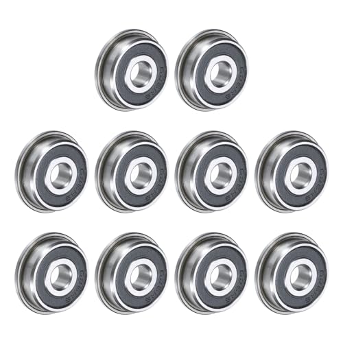 uxcell F626-2RS Flanged Ball Bearing 6x19x6mm Double Sealed Chrome Steel Flange Bearings, 10pcs - size: F626-2RS