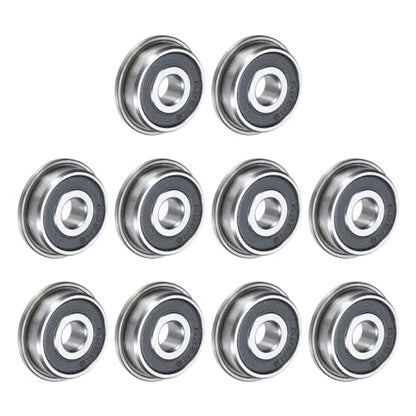 uxcell F626-2RS Flanged Ball Bearing 6x19x6mm Double Sealed Chrome Steel Flange Bearings, 10pcs - size: F626-2RS