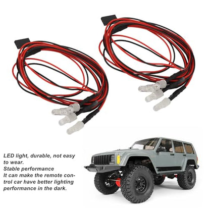 RC Car Lights Kit Premium Silicone Wire LED Lights for Traxxas Hsp Redcat Tamiya Axial 7.4V 5mm 2 Blue 2 Green 5PCS