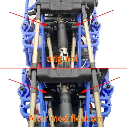 RCHUBAM 2Pcs Lower Cross Brace Aluminum RC Body Shell Side Reinforcement Mount Compatible with LOSI 1/18 Mini LMT 4X4 RC Upgrade Parts