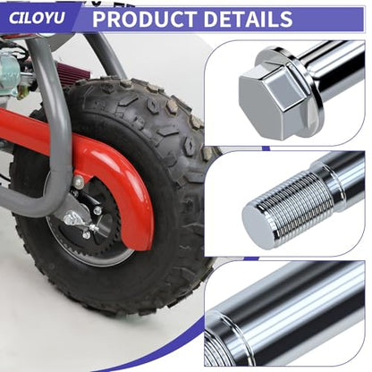 14mm 290mm Mini Bike Rear Wheel Axle Kit for CT200U-EX BT200X | Minibike Axle with 6202RS Rear Bearing Compatible with Coleman 196CC 200CC 6.5HP Mini Bike Parts 15mm Chain Adjuster - size: 290mm rear axle