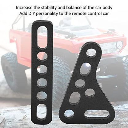 Aluminum Alloy RC Shock Strut Damper Bracket Mount, Metal Suspension Bracket for 1/8 1/10 1/12 1/16 RC Cars, Adjustable Height and Angle Damper Mount for Off - Road Buggy (Black) - color: Black