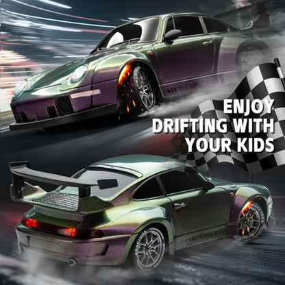 1/24 4WD RC Drift Car, 2.4GHz 20KM/H High Speed Remote Control Racing Car with Drifting Tires, Gift for Kids Adults - color: Gradient