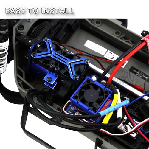 RC Car Motor Cooling Fans VXL-3s ESC Cooling Fan RC Electric Motor Heat Sinks Compatible with Traxxas Slash 4x4 Stampede 4x4 Rustler 4x4 Hoss 4×4 Velineon VXL 3s Heat Sink （Blue