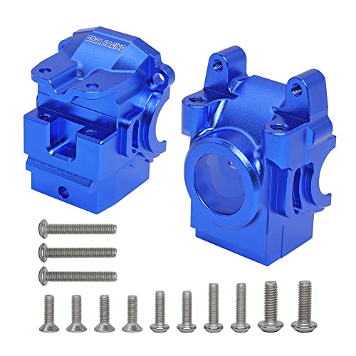 Alloy Front&Rear Differential housing Gear Box for Traxxas 1/10 4X4 Slash, Stampede, Hoss,Rustler 4WD VXL-Replaces Part 6880 6881 - color: Navy Blue