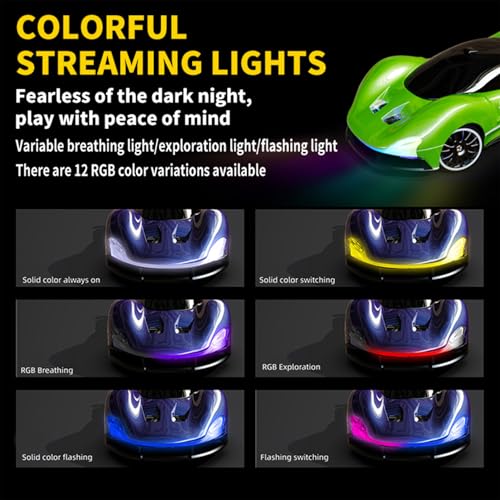 1:20 Scale Remote Control Drift Car 4WD 2.4GHz Racing Sport Toy RC Car with LED Lights, Racing and Drift Wheels (White) - color: White