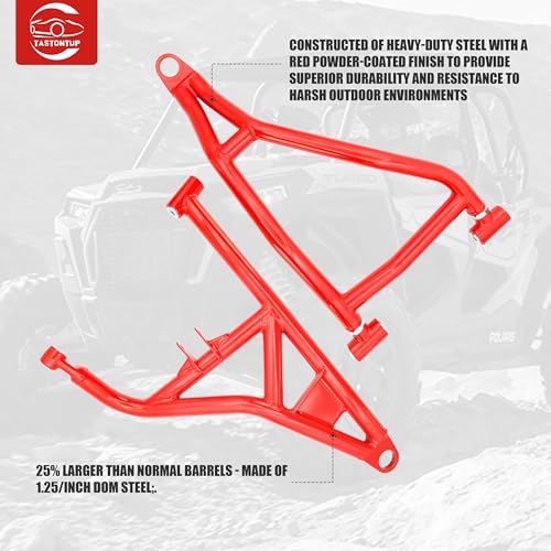 High Clearance Front Upper & Lower A Arms Kit for 2014-2023 Polaris RZR XP 1000/ XP4 1000, Heavy Duty High Clearance Forward Offset Front A-Arms, Red - size: For Polaris, style: Front