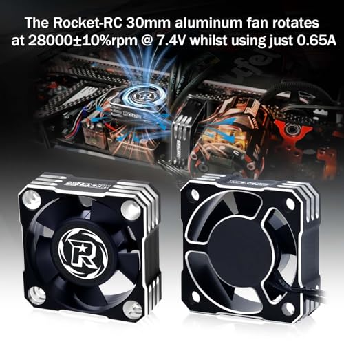 2Packs Motor Cooling Fan,30mm ESC Cooling Fan 28000RPM RC Model HeatSink Fan for 1/8 1/10 1/12 Scale RC Car Truck 540 550 Motor (Silver) - color: Black Silver-2Pack