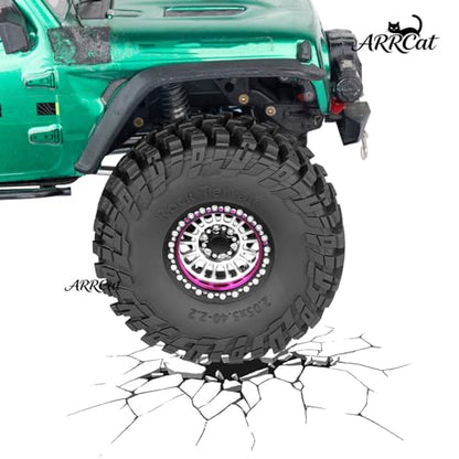 Alloy 2.2 Wheel Tires for 1/10 TRX4 TRX6 SCX10 SCX10 II SCX10 III SCX10 Pro Gen7/8 D90 VS4-10 MST CFX RC Crawler Car,RC 2.2 Beadlock Wheel Off Road Buggy Rally RC Truck Tires,Silver - color: Silver - (Alloy 2.2 Tires)