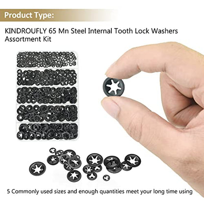420 Pieces Internal Tooth Star Lock Washers, Kindroufly 5 Sizes Quick Speed Locking Washers, Push on Retaining Clips Assortment Kit (M2, M2.5, M3, M4, M5) - size: M2, M2.5, M3, M4, M5