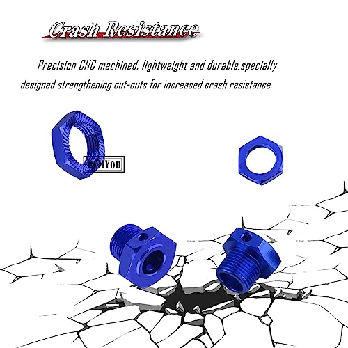 17mm Wheel Hex/Nuts & Wheel Wrench Upgrades Part for 1/7 Infraction 6s BLX/Mojave 6s BLX/Limitless 1/8 Typhon 6S BLX,Aluminum Hex Hub Adapters Hops Up,Navy Blue - color: Blue - Upgrades Part