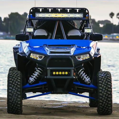 Nilight Side Shooter LED Light Bar Set 1PC 20" 2PCS 4.3" with Wiring Kit | Spot Beam Combo Bar, 16AWG Harness 5Pin Rocker Switch, Fog Driving Work Lighting on Truck Boat Tractor SUV UTV ATV, ZH615 - color: White - 20Inch Side Shooter Light Bar + 2Pcs 4.3I