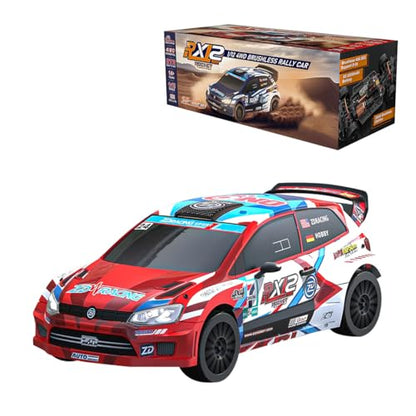 RC Rally Car, ZD Racing RX12 1/12 Scale 4WD Brushless Rally Car with Alloy Suspension, Idea Vehicle Gift for Adults and Teens (Red) - color: Red