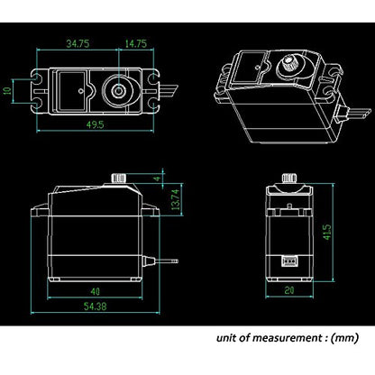20KG RC Servo Digital High Torque Full Metal Gear Waterproof,180° Control Angle - size: zzzz-s