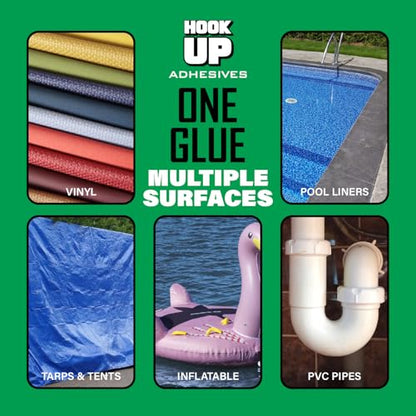 Vinyl Cement – Waterproof Pool Liner Repair Glue for Vinyl & PVC, Fast-Drying Flexible Contact Cement for Inflatables, Air Mattresses, Boats, Tarps, Hot Tubs & Pool Patch Repairs (4 oz) - size: 4 oz