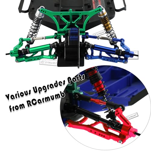 Upgrades Part for 1/10 Rustler 2wd VXL,Alloy Caster Block,Drive Shaft CVD Axles,Suspension Arm,Steering Blocks,Stub Axle Carriers,Shock Tower,Bulkhead,Red - color: 1set W/Cvd - Red