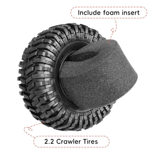 2.2 Crawler Mud Tires Foam Inserts Height 4.92 inch / 125mm for 1/10 Scale Rock Crawler, Set of 4