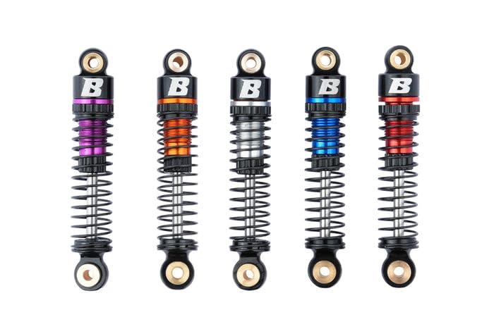Rc Car Parts for FCX24 FCX18 1/18 1/24 Upgrade Parts: 41mm Oil-filled Aluminium Shocks (4 pcs) Silver - color: Silver