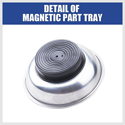 HORUSDY Magnetic Tray | 3-Piece | Round Magnetic Parts Tray | 3 Inch 4 Inch 6 Inch Magnetic Tray for Mechanic's | Stainless Steel - style: 3-Piece Magnetic Tray - Basic