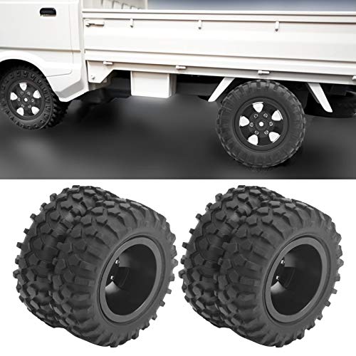 VGEBY RC Tires, Dually Rear Twin Tire Set with 55mm Diameter 1/10 Scale Truck Wheels 2Pcs Black for Off-Road Racing Hobbyists and RC Enthusiasts