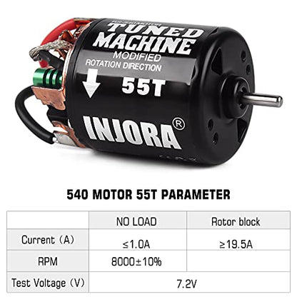 INJORA 540 Brushed Motor 35T Waterproof Motor for 1/10 RC Cralwer（55T） - size: 55T