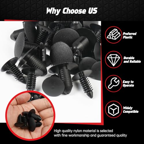 OTUAYAUTO 155PCS Universal Nylon Single Headed Christmas Tree Style Bumper Fastener Clips - Car Truck Pickup Body Fender Shield Retainers Rivets Assortment of Door Panel Push Pins with Removal Tool - size: 150Pcs 6 Sizes Clips with 5 Removers for Cars