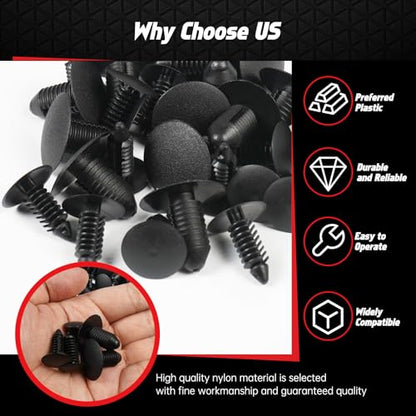 OTUAYAUTO 155PCS Universal Nylon Single Headed Christmas Tree Style Bumper Fastener Clips - Car Truck Pickup Body Fender Shield Retainers Rivets Assortment of Door Panel Push Pins with Removal Tool - size: 150Pcs 6 Sizes Clips with 5 Removers for Cars