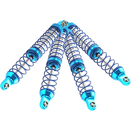 4Pcs Vgoohobby Metal Shocks Absorber Adjustable Dampers Compatible with Axial SCX10 Traxxas TRX4 D90 90046 Redcat Gen7 1/10 RC Crawler Car (Blue,100mm) - size: 100mm